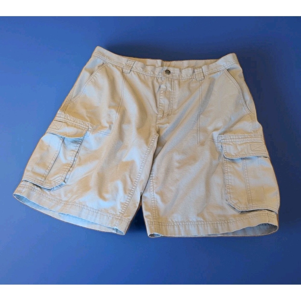 Koppen Cargo Shorts Size 38 x 11 Tan Rip Stop Cotton Blend  Hiking Work Mens EUC